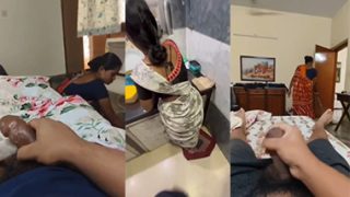 Horny Desi Maid Aunty Watches Me Flash Dick Leak Viral