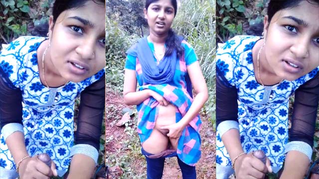 Desi Innocent Beautiful Girl Outdoor Rubbing Her Pussy Sucking Dick